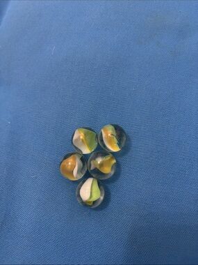 Marbles See Through Colored Green White Yellow NWOTS Four In Stock